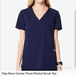 Figs Navy Casma Three Pocket Scrub Top